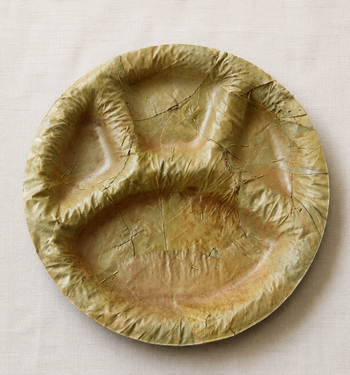 Leaf Plate With 3 Section 12 Inch